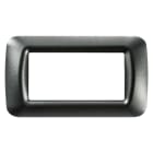 GEWISS - PLACCA TOP SYSTEM - IN TECNOPOLIMERO FINITURA LUCIDA - 4 POSTI - ARDESIA METALLIZZATO - SYSTEM GW22614