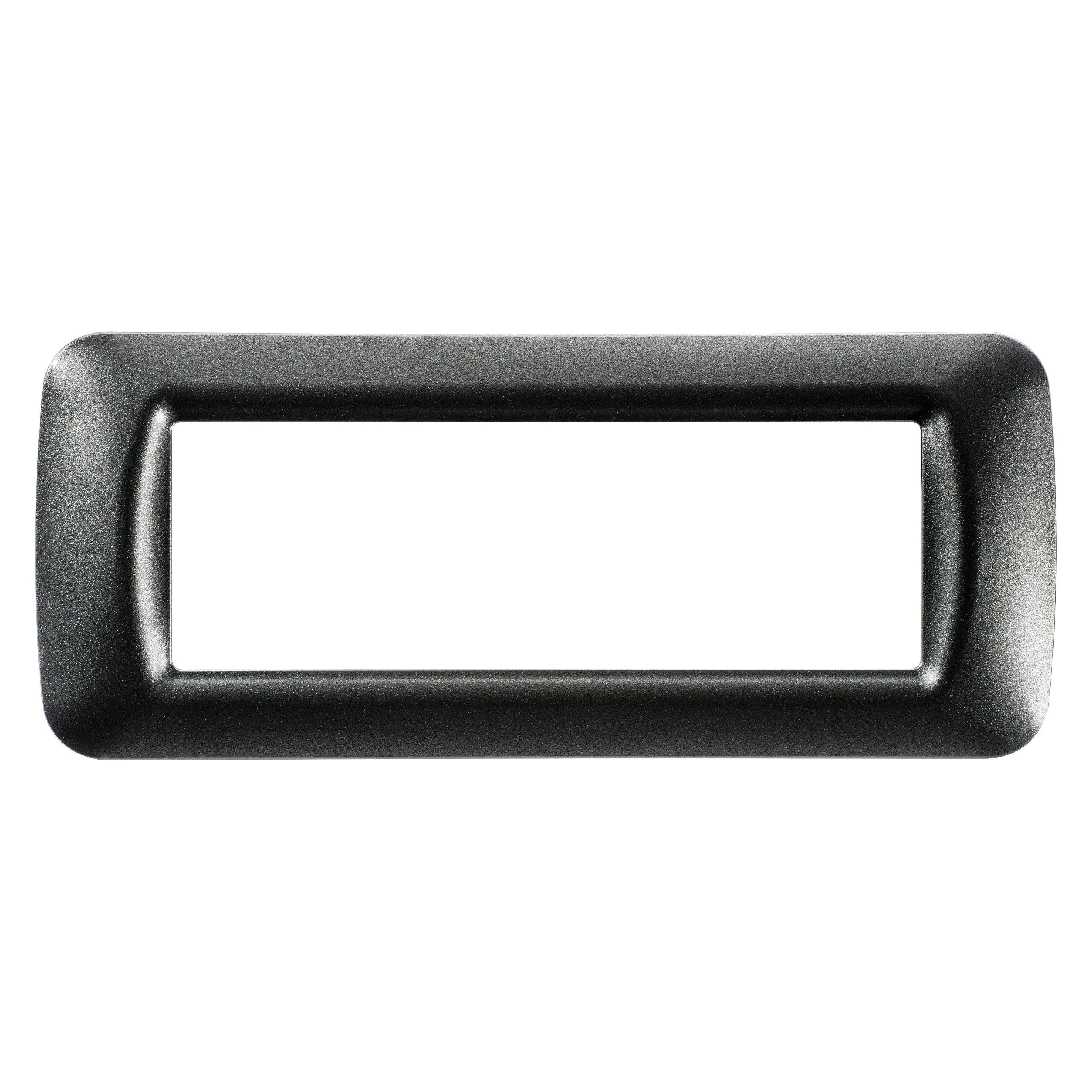 GEWISS - PLACCA TOP SYSTEM - IN TECNOPOLIMERO FINITURA LUCIDA - 6 POSTI - ARDESIA METALLIZZATO - SYSTEM GW22616