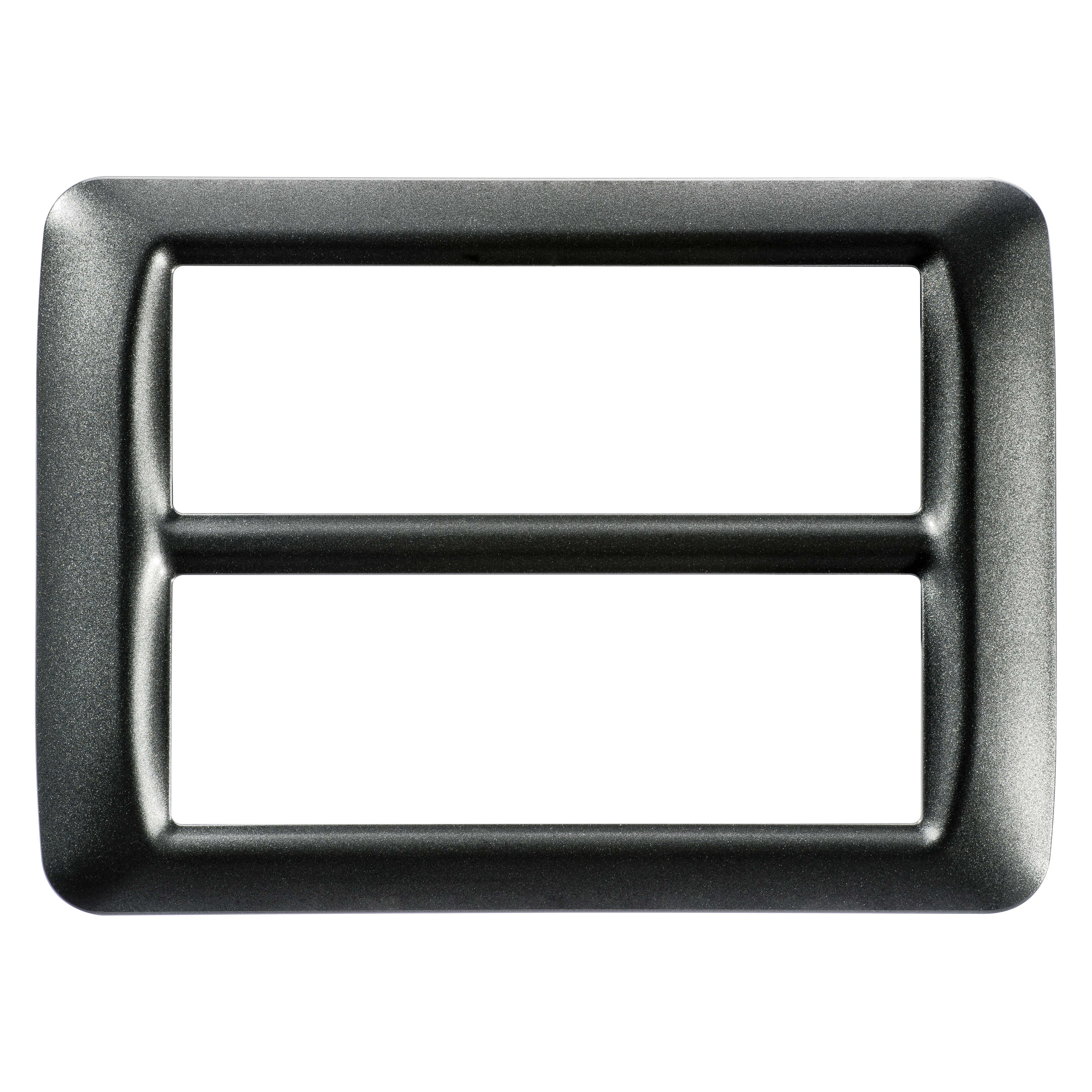 GEWISS - PLACCA TOP SYSTEM - IN TECNOPOLIMERO FINITURA LUCIDA - 12 POSTI (6+6 SOVRAPPOSTI) - ARDESIA METALLIZZATO - SYSTEM GW22618