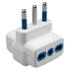 GEWISS - ADATTATORE MULTIPLO - 2P+T 10A S17 - 3 USCITE STANDARD ITALIANO 16A BIVALENTE - BIANCO GW28423