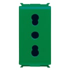 GEWISS - PRESA STANDARD ITALIANO 250V ac - PER LINNE DEDICATE - 2P+T 16A BIVALENTE - P17-11 - 1 MODULO - VERDE - PLAYBUS