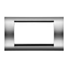 GEWISS - PLACCA PLAYBUS - IN TECNOPOLIMERO METALLIZZATO - FINITURA LUCIDA - 4 POSTI - CROMO SOFT - PLAYBUS