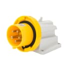 GEWISS - SPINA FISSA DA PARETE A 90° - IP67 - 3P+N+T 16A 100-130V 50/60HZ - GIALLO - 4H - CABLAGGIO A VITE GW60425