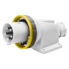 GEWISS - SPINA FISSA DA PARETE A 90° - IP67 - 2P+T 63A 100-130V 50/60HZ - GIALLO - 4H - CABLAGGIO A MANTELLO GW61445
