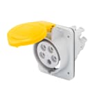 GEWISS - PRESA FISSA DA INCASSO A 10° HP - IP44/IP54 - 3P+T 16A 100-130V 50/60HZ - GIALLO - 4H - CABLAGGIO RAPIDO GW62202FH