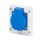 GEWISS - PRESA FISSA DA INCASSO A 10° - STANDARD TEDESCO - 2P+T 16A 200-250V 50/60HZ - 85X75 - BLU - CABLAGGIO A VITE GW62392