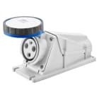 GEWISS - PRESA FISSA DA PARETE A 90° - IP67 - 2P+T 63A 200-250V 50/60HZ - BLU - 6H - CABLAGGIO A VITE GW63522
