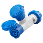 GEWISS - MOLTIPLICATORE MOBILE 2 USCITE IP67-SPINA 16A-2 PRESE 2P+T 230V 50/60HZ-BLU-6H