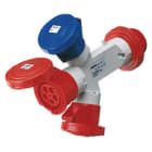 GEWISS - MOLTIPLICATORE ADATTATORE MOBILE IP67-SPINA 3P+N+T 32A 400V ac 50/60HZ-1 PRESA 2P+T 32A 230V ac+1 PRESA 3P+T 32A 400V ac+1 PRESA 3P+N+T 32A 400V ac