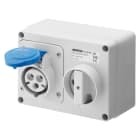 GEWISS - PRESA FISSA INTERBLOCCATA ORIZZONTALE - CON FONDO - SENZA BASE PORTAFUSIBILI - 2P+T 16A 200-250V - 50/60HZ 6H - IP44 GW66004