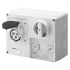 GEWISS - PRESA FISSA INTERBLOCCATA ORIZZONTALE - CON FONDO - CON BASE PORTAFUSIBILI - 3P+T 16A 480-500V - 50/60HZ 7H CBF - IP44 GW66032