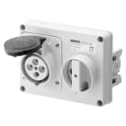 GEWISS - PRESA FISSA INTERBLOCCATA ORIZZONTALE - SENZA FONDO - SENZA BASE PORTAFUSIBILI - 3P+T 32A 480-500V - 50/60HZ 7H - IP44 GW66121
