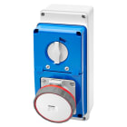 GEWISS - PRESA FISSA INTERBLOCCATA VERTICALE - CON FONDO - CON BASE PORTAFUSIBILI - 3P+N+T 63A 346-415V - 50/60HZ 6H - IP67