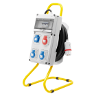 GEWISS - Q-DIN 10 ASC - MOBILE E PORTATILE - CON CARRELLO - 2 2P+T 16A IEC309 + 1 3P+T 16A IEC 309 + 1 PRESA STANDARD TEDESCO 16A - IP44 GW68401N