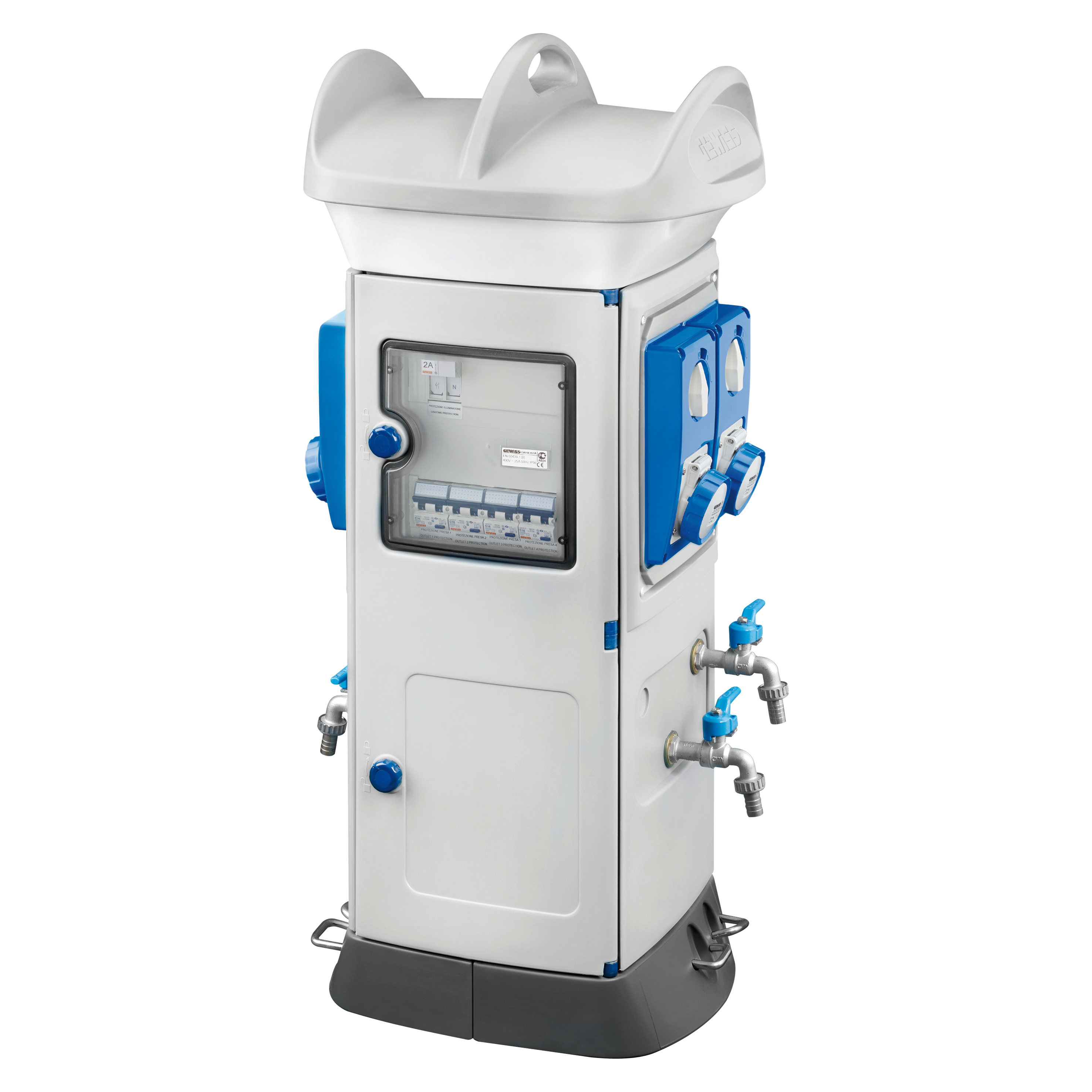 GEWISS - QMC63B - CABLATO - BIFACCIALE - 4 PRESE 2P+T 16A - IP55 - BIANCO GW68851W