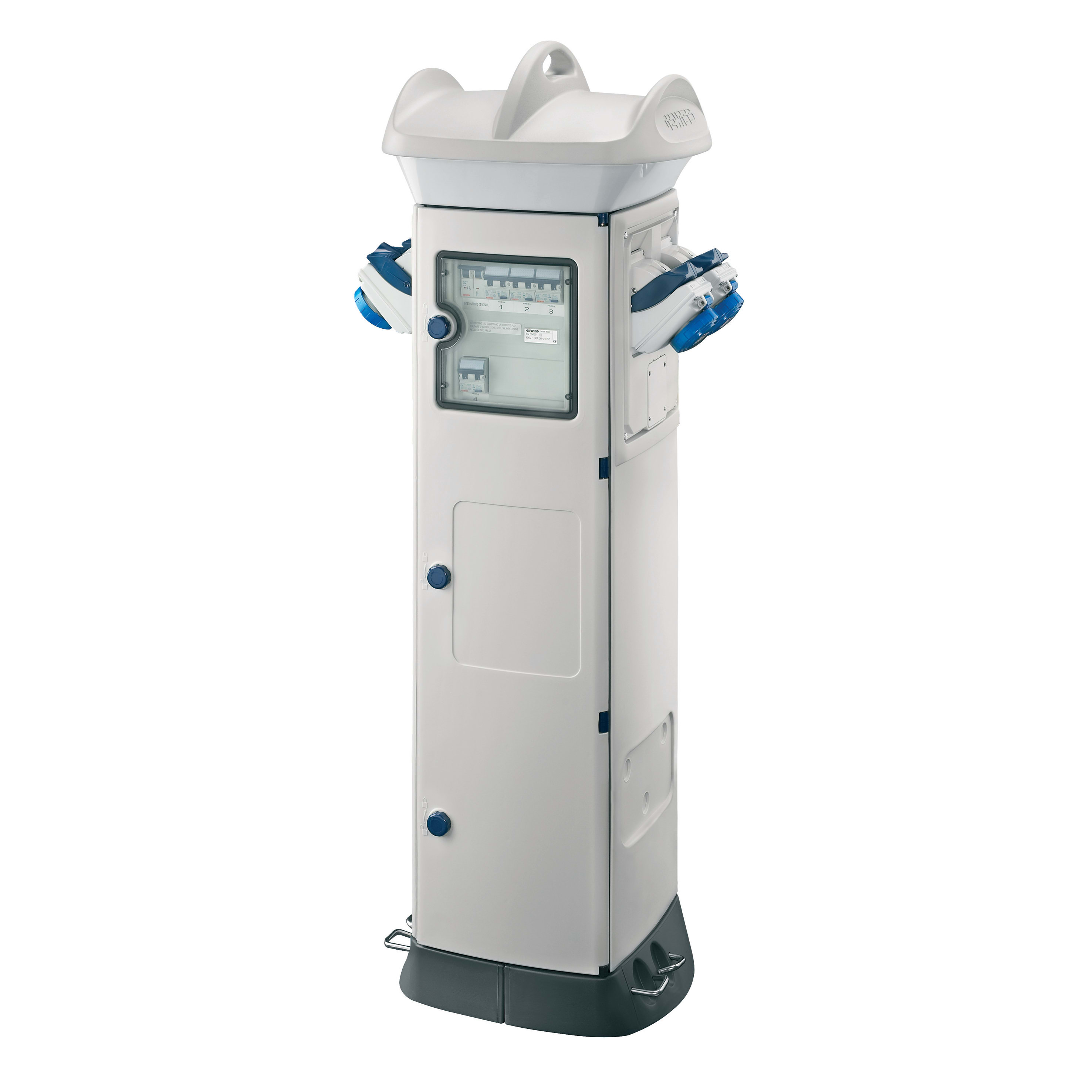 GEWISS - QMC63C - CABLATO - PER CAMPEGGI - BIFACCIALE - 4 PRESE 2P+T 16A COMBIBLOC - IP55 - BIANCO