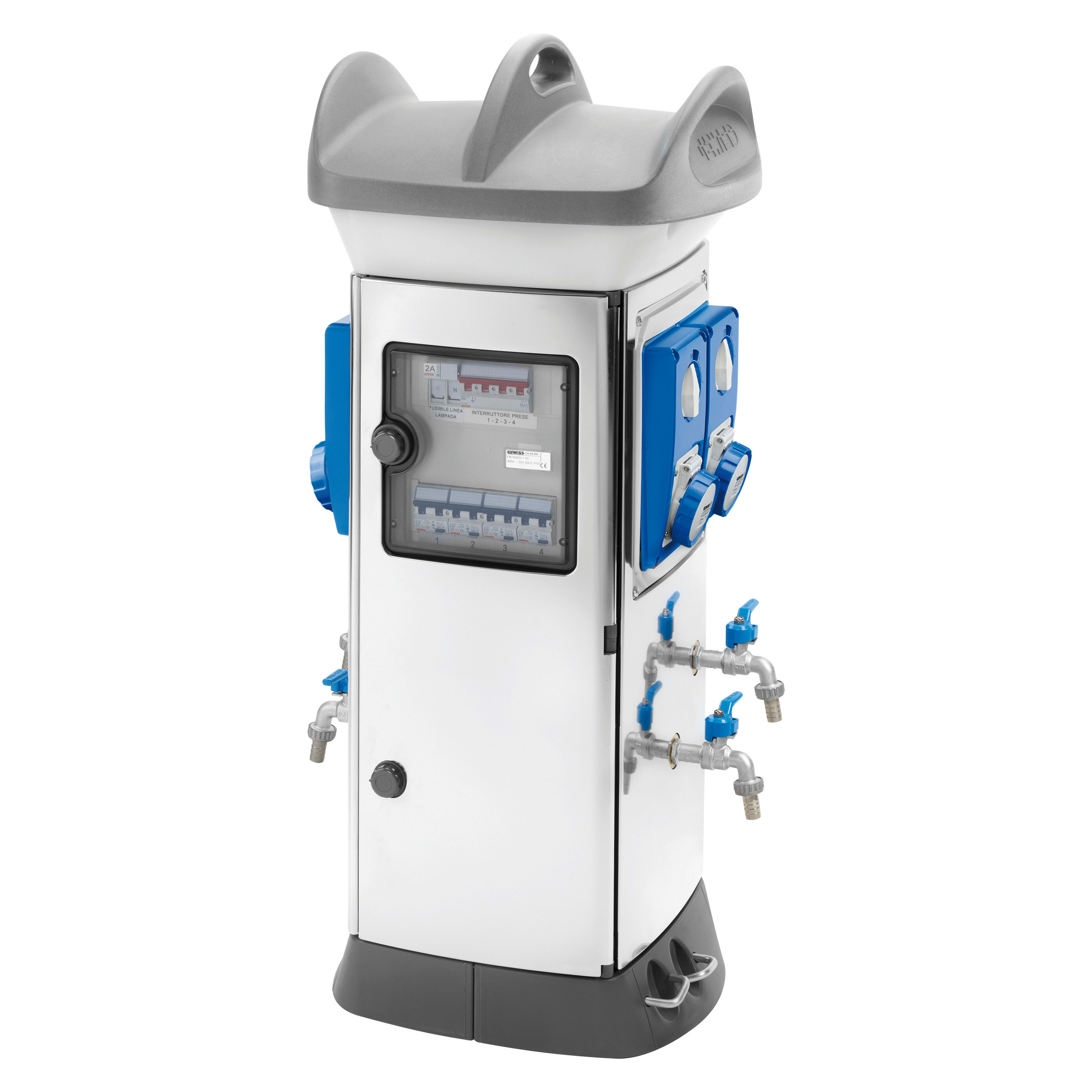 GEWISS - QMC63X - CABLATO - BIFACCIALE - 2 PRESE 3P+N+T 63A - AISI 613L - CLASSE II - IP65