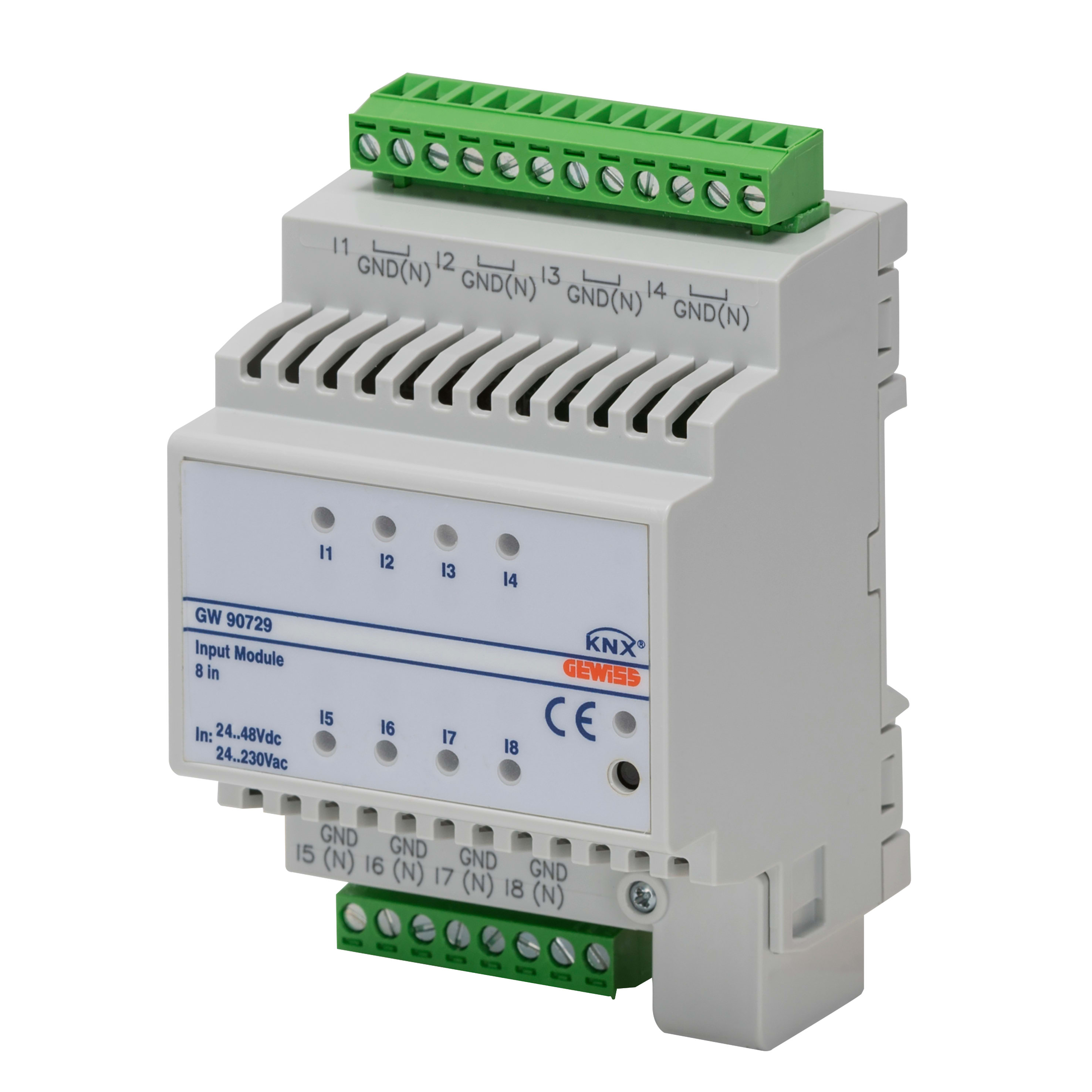 GEWISS - MODULO 8 INGRESSI IN TENSIONE - KNX - 8 CANALI - IP20 - 4 MODULI DIN GW90729