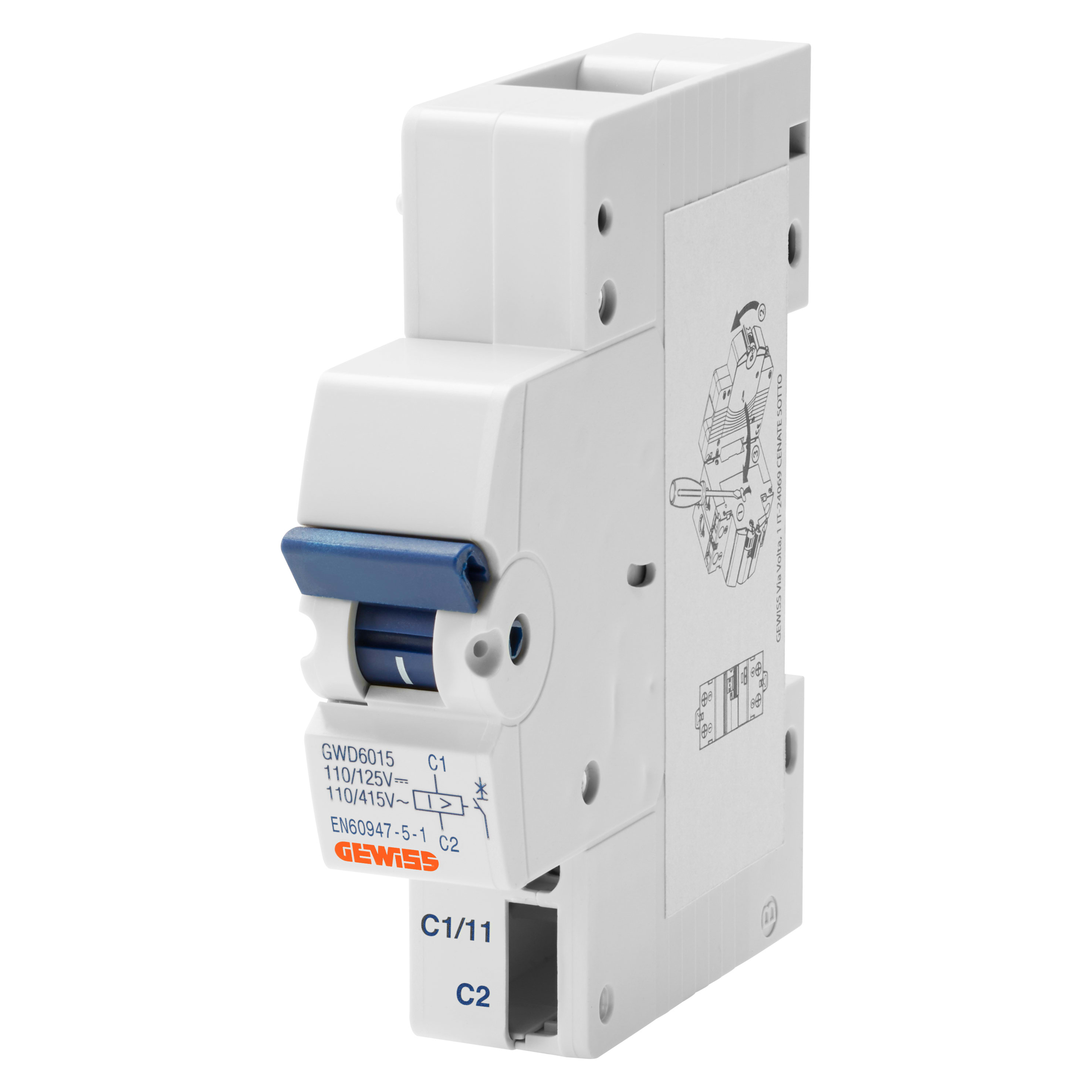 GEWISS - SGANCIATORE A LANCIO DI CORRENTE - IDP 25-80A 2P - 25-63A 4P - 110-125V dc- 110-415C ac - 1 MODULO GWD6015