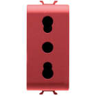 GEWISS - PRESA STANDARD ITALIANO 250V ac - PER LINEE DEDICATE - 2P+T 16A BIVALENTE - P11-P17 - 1 MODULO - ROSSO - CHORUSMART