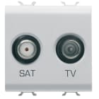 GEWISS - PRESA TV-SAT - DIRETTA - 2 MODULI - BIANCO LUCIDO - ANTIBATTERICO - CHORUSMART