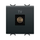 GEWISS - PRESA COASSIALE TV SCHERMATURA CLASSE A - CONNETTORE IEC MASCHIO 9,5mm - DIRETTA - 2 MODULI - NERO SATINATO - CHORUSMART