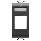 GEWISS - ADATTATORE PREDISPOSTO PER L'ALLOGGIAMENTO DI CONNETTORI DATI - TIPO AMP/KEYSTONE JACK - 1 MODULO - NERO SATINATO - CHORUSMART