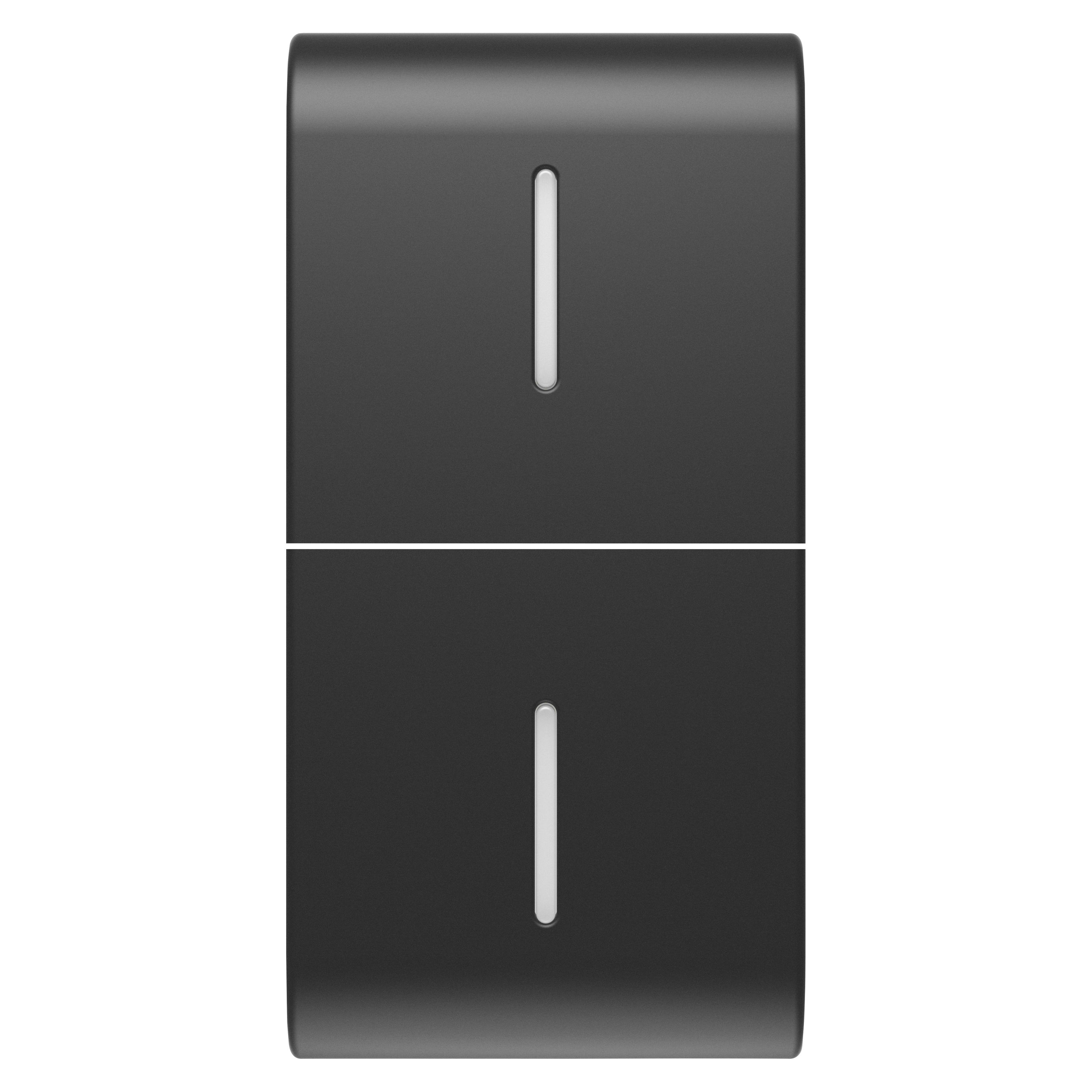 GEWISS - TASTO INTERCAMBIABILE PER COMANDI ASSIALI - CON 2 DIFFUSORI - 1 MODULO - NERO SATINATO - CHORUSMART