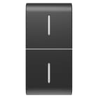 GEWISS - TASTO INTERCAMBIABILE PER COMANDI ASSIALI - CON 2 DIFFUSORI - 1 MODULO - NERO SATINATO - CHORUSMART GW12557S