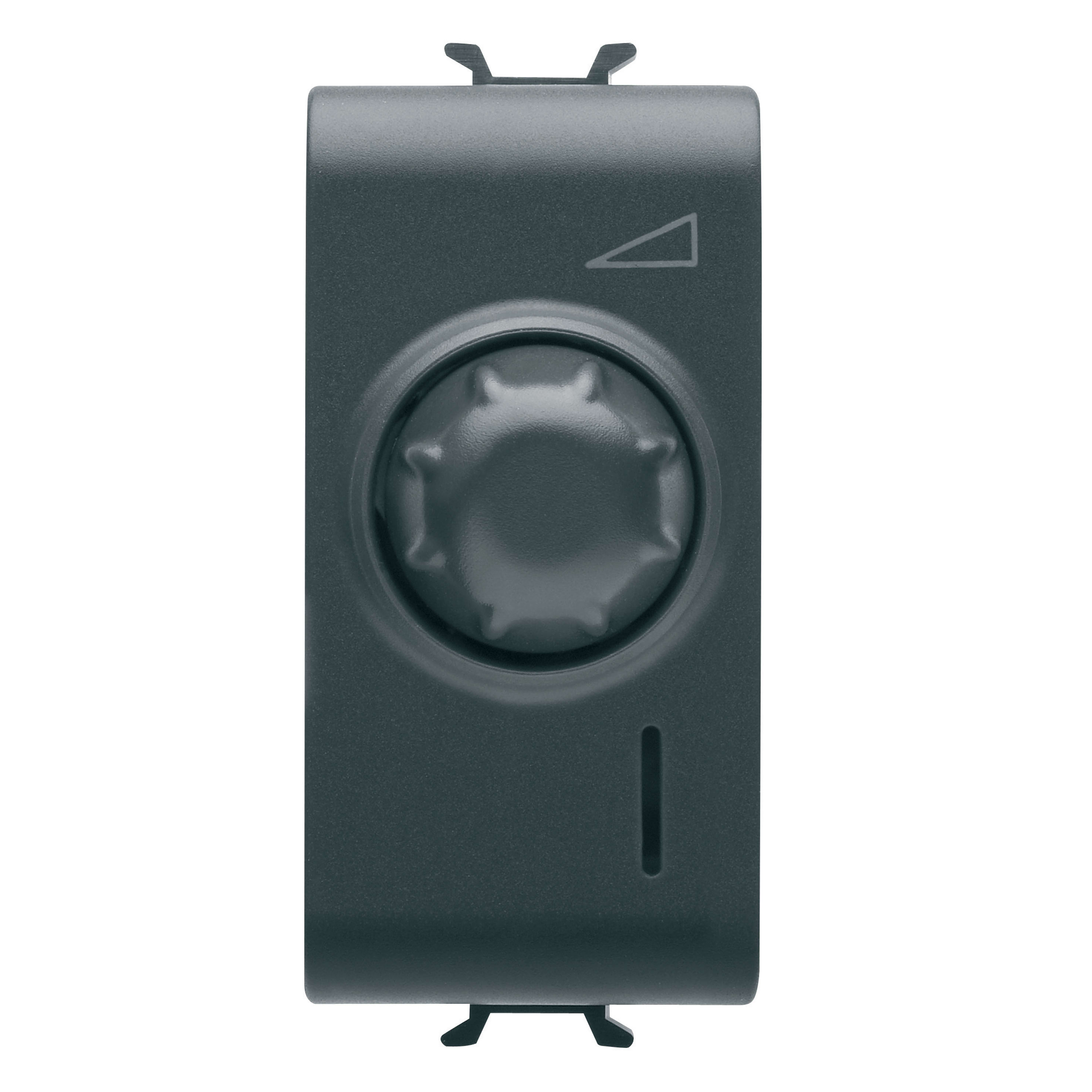 GEWISS - REGOLATORE ELETTRONICO ROTATIVO - DEVIATORE - 230V ac 50/60Hz - RESISTIVO 100-500W / INDUTTIVO 100-500VA - 1 MODULO - NERO SATINATO - CHORUSMART