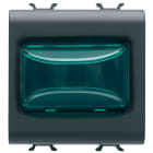 GEWISS - SPIA SPORGENTE - 12V ac/dc / 230V ac 50/60 Hz - VERDE - 2 MODULI - NERO SATINATO - CHORUSMART