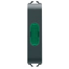 GEWISS - SPIA DI SEGNALAZIONE SINGOLA - VERDE - 1/2 MODULO - NERO SATINATO - CHORUSMART