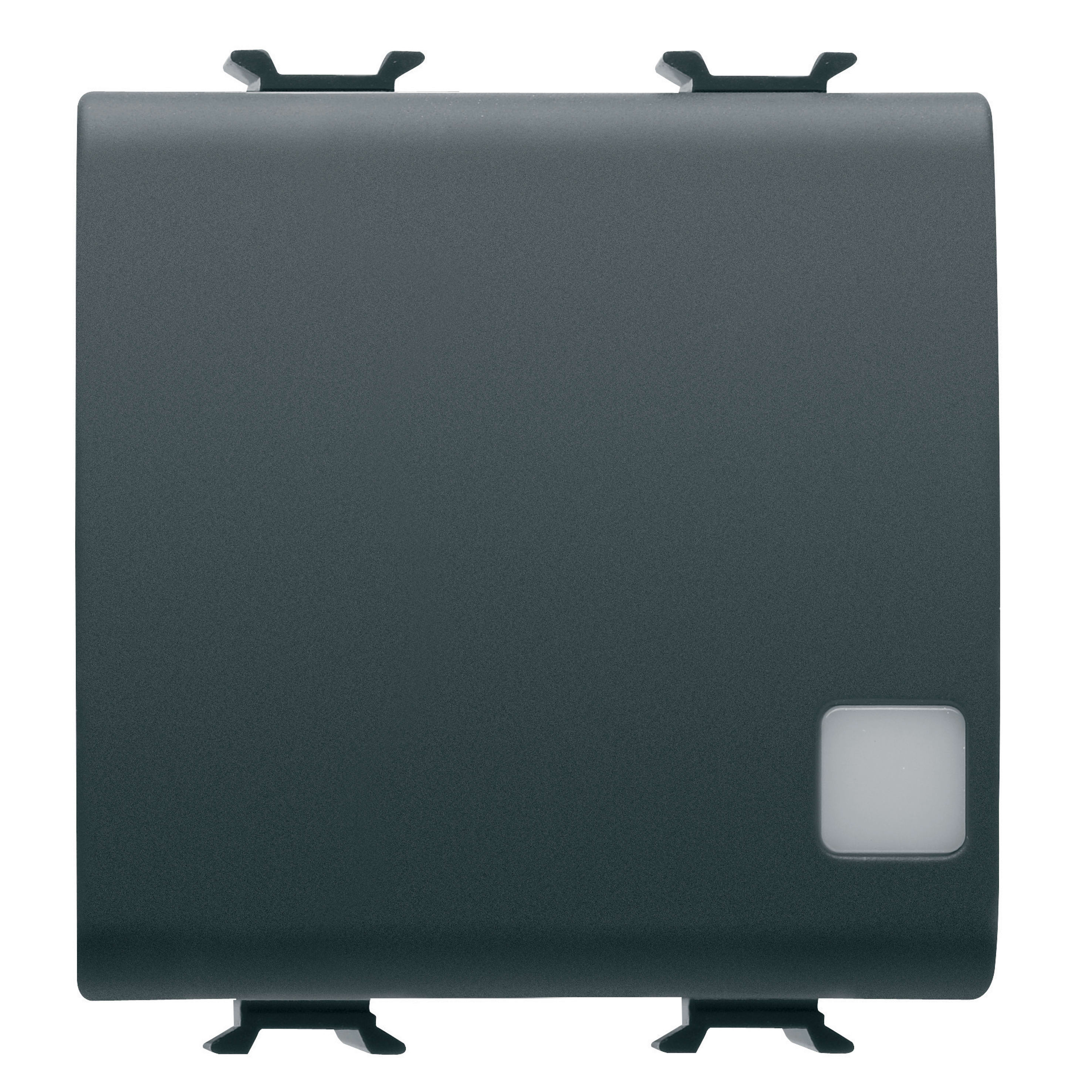 GEWISS - PULSANTE SOFT-CLICK - LUMINOSO - CON LENTE NEUTRA SOST. - PER INTERF.CONT. BUS - 1P NA PRIVO DI POT. - 2 MODULI - NERO SATINATO - CHORUSMART