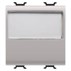 GEWISS - PULSANTE CON TARGA PORTANOME ILLUMINABILE 250V ac - NA 10A - 2 MODULI - NATURAL BEIGE SATINATO - CHORUSMART