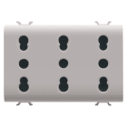 GEWISS - PRESA TRIPLA STANDARD ITALIANO 250V ac - 3X2P+T 16A BIVALENTE - P11-P17 - 3 MODULI - NATURAL BEIGE SATINATO - CHORUSMART