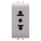 GEWISS - PRESA STANDARD EUROAMERICANO 250/125V ac - 2P+T 15A - 1 MODULO - NATURAL BEIGE SATINATO - CHORUSMART