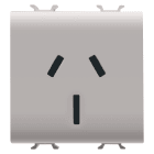 GEWISS - PRESA STANDARD AUSTRALIANO 250V ac - 2P+T 15A - 2 MODULI - NATURAL BEIGE SATINATO - CHORUSMART