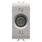 GEWISS - PRESA COASSIALE TV SCHERMATURA CLASSE A - CONNETTORE IEC MASCHIO 9,5mm - PASSANTE 5 dB - 1 MODULO - NATURAL BEIGE SATINATO - CHORUSMART