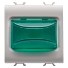 GEWISS - SPIA SPORGENTE - 12V ac/dc / 230V ac 50/60 Hz - VERDE - 2 MODULI - NATURAL BEIGE SATINATO - CHORUSMART