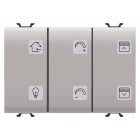 GEWISS - PULSANTIERA CON SIMBOLI INTERCAMBIABILI - CON ATTUATORE ON/OFF - KNX - 6+1 CANALI - 3 MODULI - NATURAL BEIGE - CHORUSMART