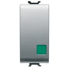 GEWISS - PULSANTE UNIPOLARE 250V ac - NA+NC 16A - MARCIA - LENTE VERDE - 1 MODULO - TITANIO - CHORUSMART
