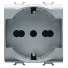 GEWISS - PRESA STANDARD ITALIANO/TEDESCO 250V ac - 2P+T 16A BIVALENTE - 2 MODULI - TITANIO - CHORUSMART