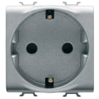 GEWISS - PRESA STANDARD TEDESCO 250V ac - MORSETTI CABLAGGIO RAPIDO - 2P+T 16A - 2 MODULI - TITANIO - CHORUSMART