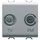 GEWISS - PRESA TV-FM - DIRETTA - 2 MODULI - TITANIO - CHORUSMART