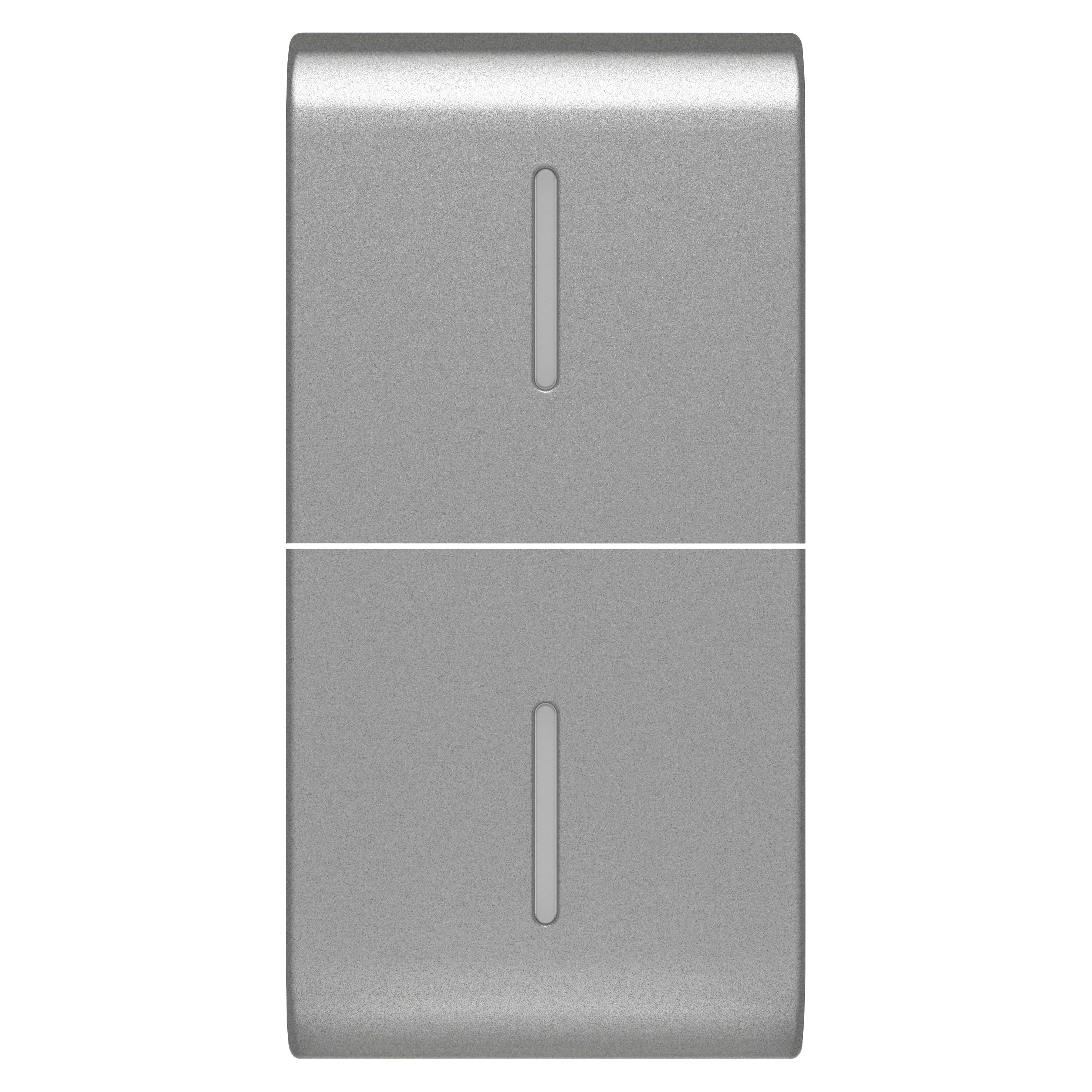 GEWISS - TASTO INTERCAMBIABILE PER COMANDI ASSIALI - CON 2 DIFFUSORI - 1 MODULO - TITANIO - CHORUSMART