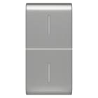 GEWISS - TASTO INTERCAMBIABILE PER COMANDI ASSIALI - CON 2 DIFFUSORI - 1 MODULO - TITANIO - CHORUSMART GW14557S