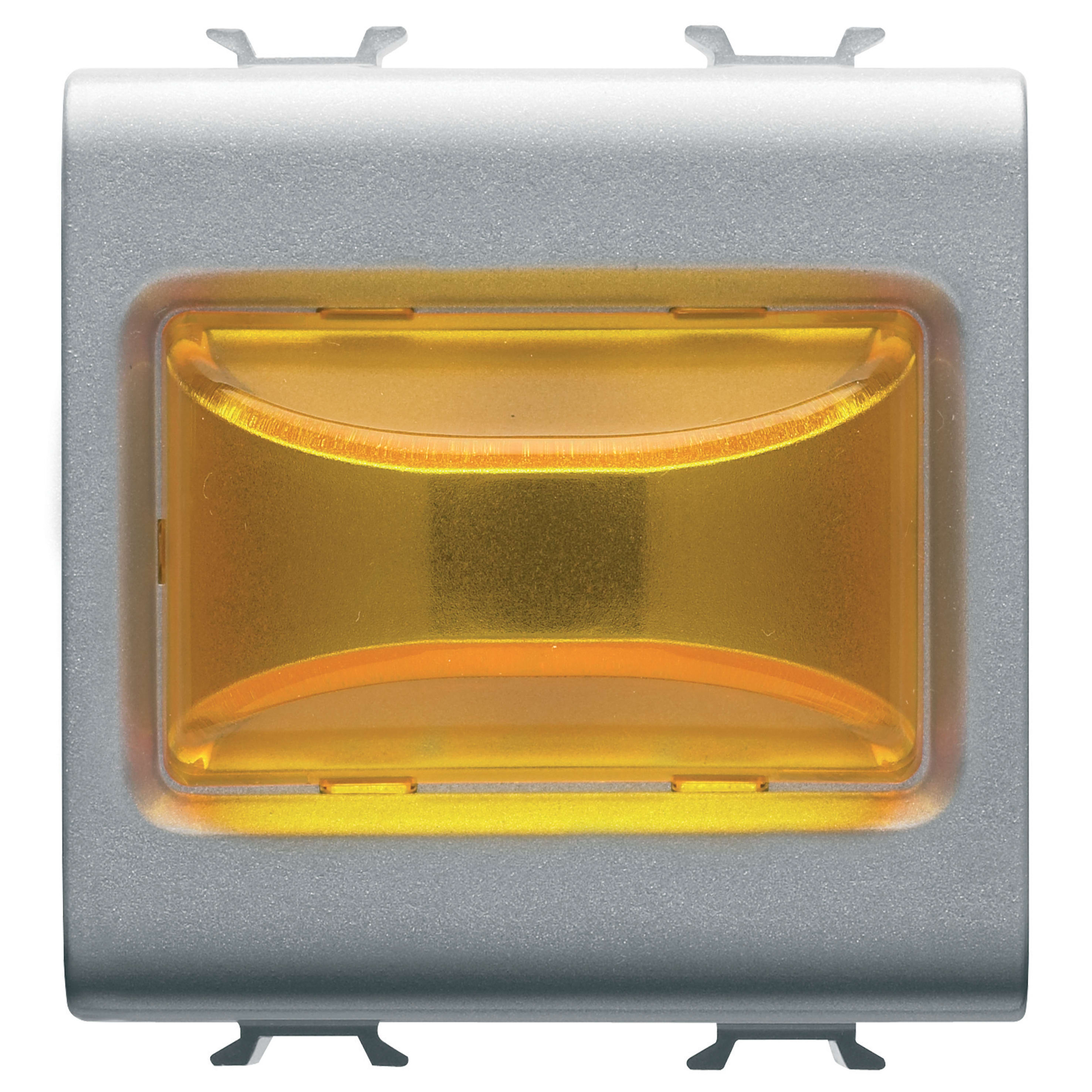 GEWISS - SPIA SPORGENTE - 12V ac/dc / 230V ac 50/60 Hz - AMBRA - 2 MODULI - TITANIO - CHORUSMART