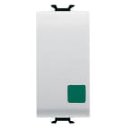 GEWISS - PULSANTE UNIPOLARE 250V ac - NA+NC 16A - MARCIA - LENTE VERDE - 1 MODULO - BIANCO SATINATO - CHORUSMART
