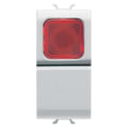 GEWISS - PULSANTE UNIPOLARE 250V ac - NA 16A - DIFFUSORE ROSSO - 1 MODULO - BIANCO SATINATO - CHORUSMART