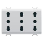 GEWISS - PRESA TRIPLA STANDARD ITALIANO 250V ac - 3X2P+T 16A BIVALENTE - P11-P17 - 3 MODULI - BIANCO SATINATO - CHORUSMART
